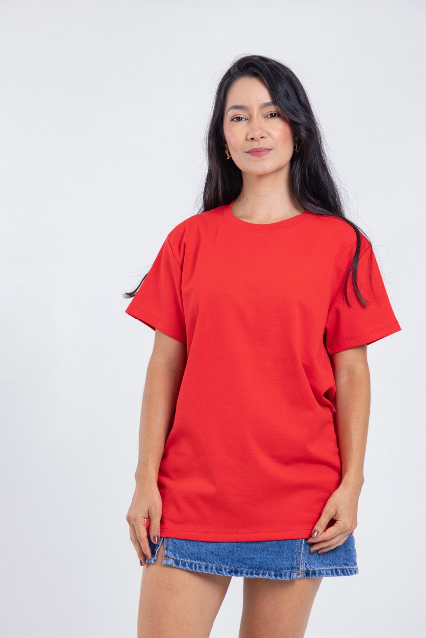 Camiseta para ELLAS Alto Gramaje Regular- ¡Nuestra joya! CARMESI
