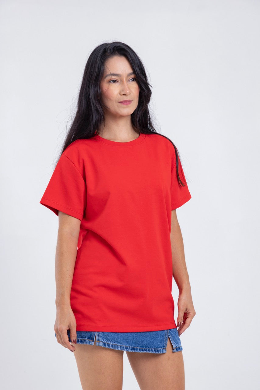 Camiseta para ELLAS Alto Gramaje Regular- ¡Nuestra joya! CARMESI